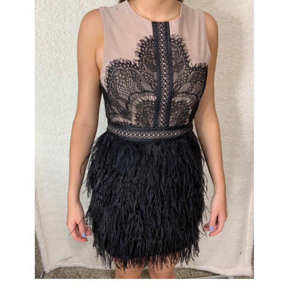 FEATHER FASHION MINI DRESS